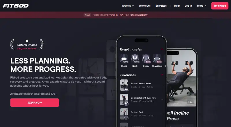 Fitbod's home page