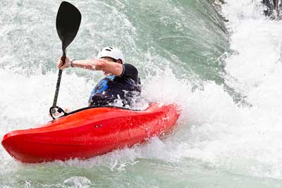 kayak in whitewater