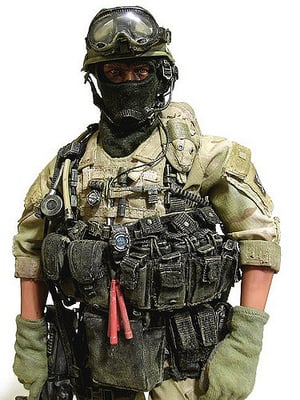 navy seal with watch and other gear