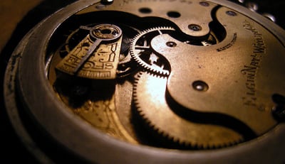 old historical watch mechanism 