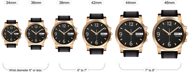 wrist watch size guide