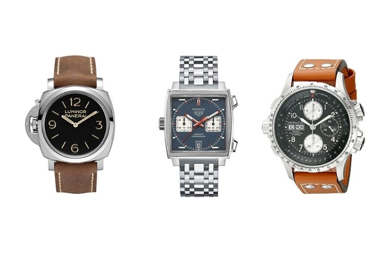 Panerai, Tag Monaco, Hamilton left handed watches