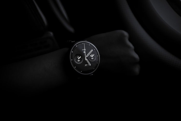 wristwatch at nighttime