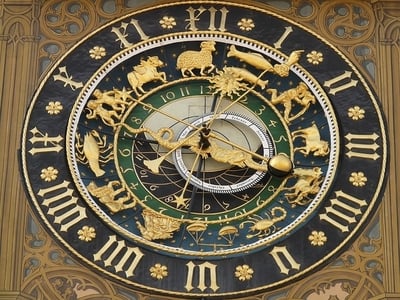 zodiac signs on watch face