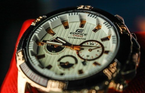 close up of casio watch