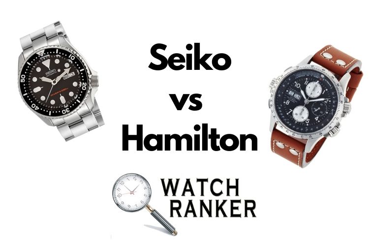 seiko and hamilton watches side by side