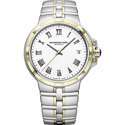 Parsifal Men's Quartz Classic Two-Tone White Dial Bracelet Watch, 41mm