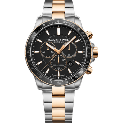 Tango 300 Men's Quartz Chronograph Classic Two-Tone Rose Gold Watch, 43mm Stainless steel