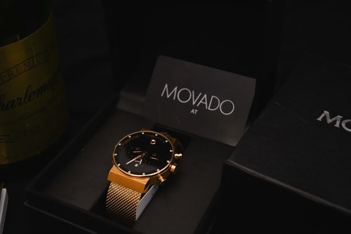 movado watch in case
