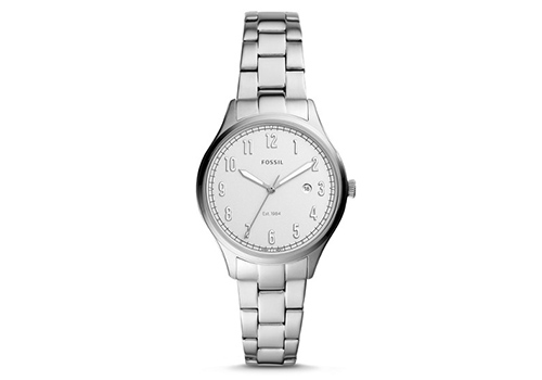 Fossil Lady Forrester Three-Hand Date Stainless Steel (ES4868P)