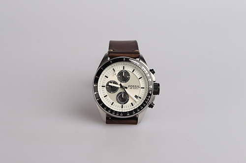 fossil men's leather watch