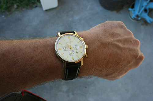 Man wearing Bulova watch