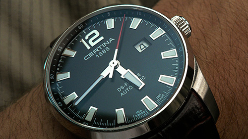 Person wearing Certina watch