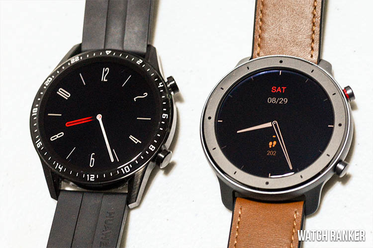 Huawei Watch GT 2 vs Amazfit GTR Hands on Comparison WatchRanker