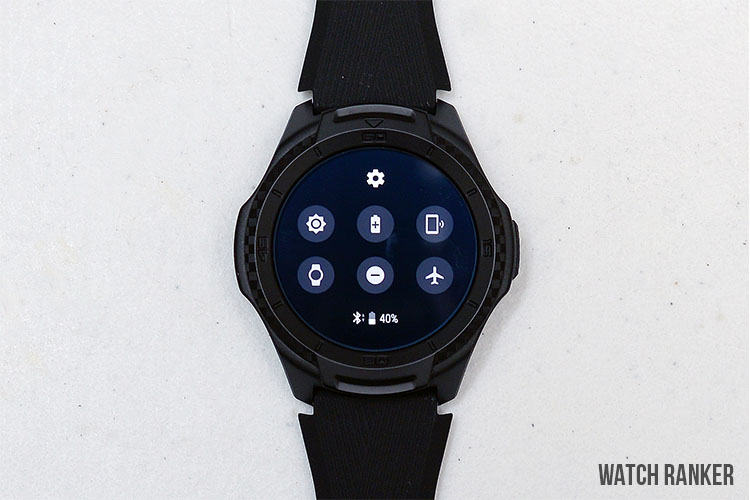 TicWatch S2 Quick Settings