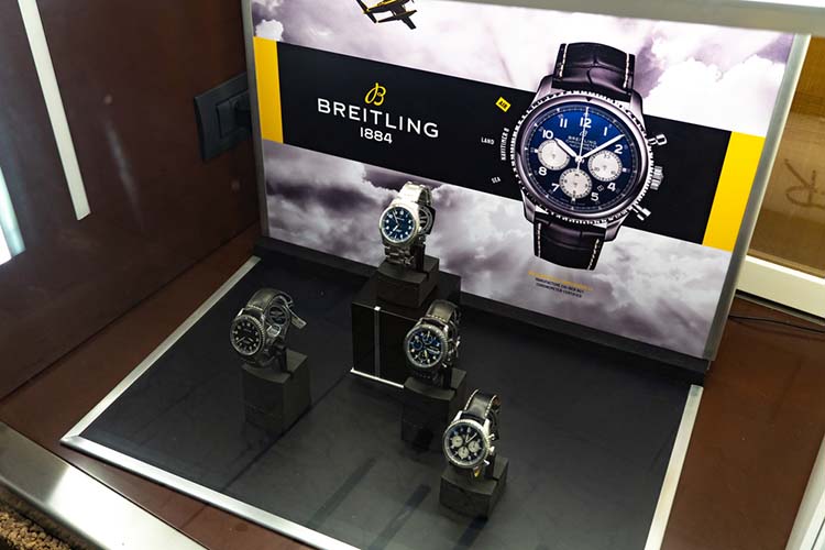 Breitling watches in shop window