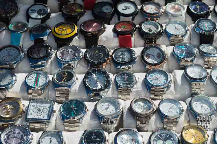 Counterfeit Watches on Display