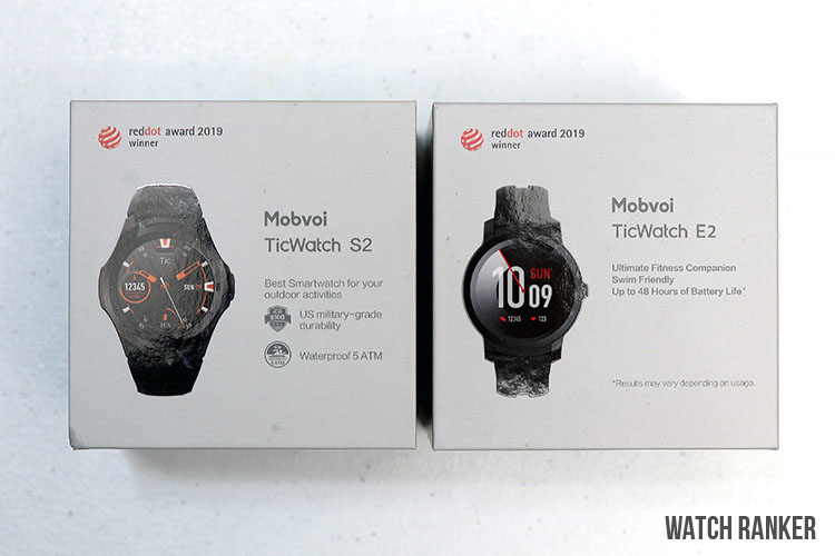 Mobvoi TicWatch S2 and E2 Packaging
