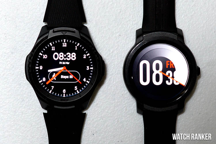 TicWatch S2 vs E2 AMOLED Display