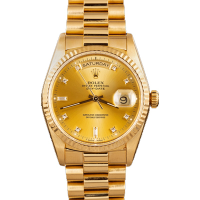 ROLEX PRESIDENT GOLD DAY-DATE 18238 DIAMOND DIAL